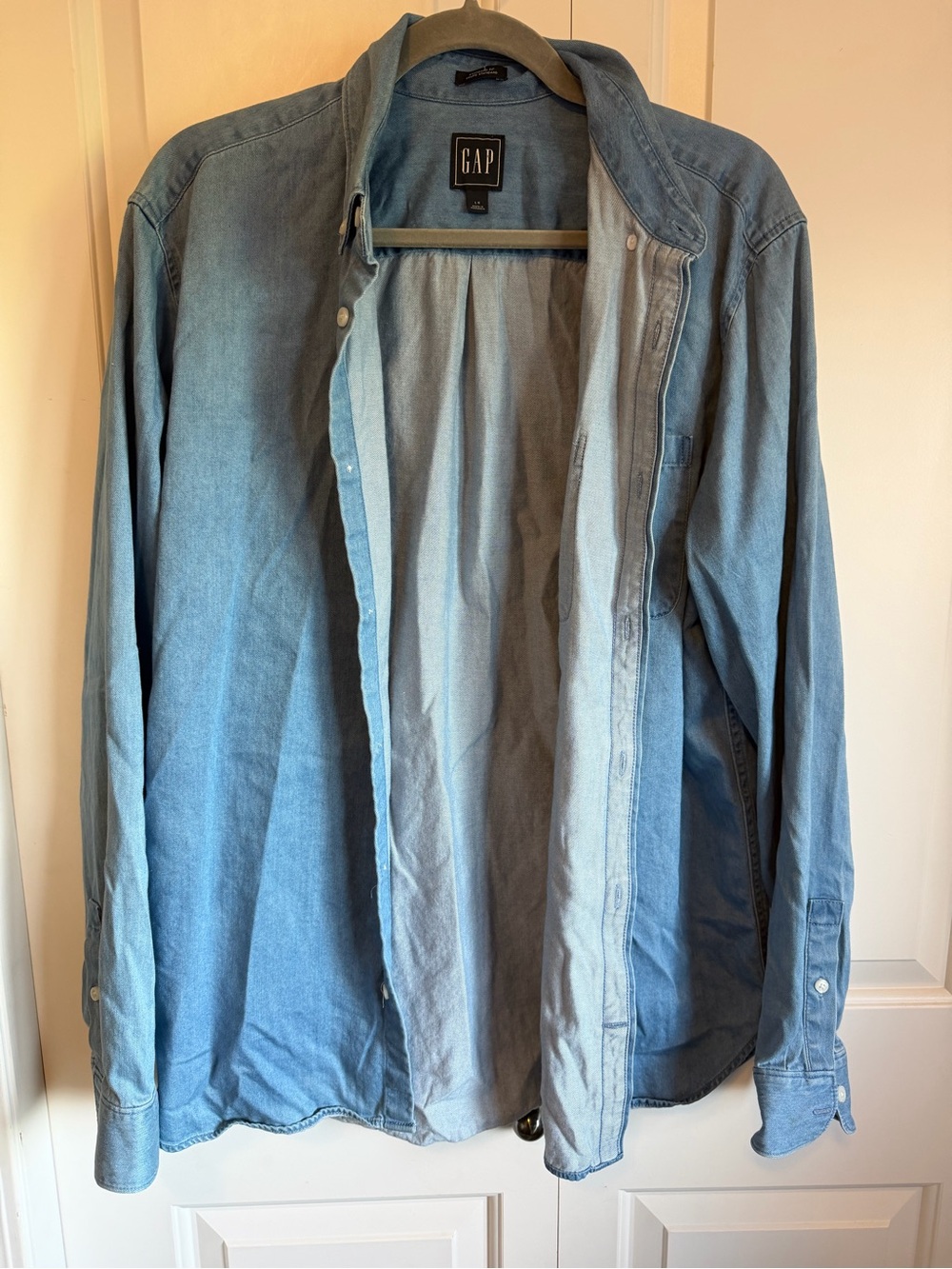 GAP Light Denim Shirt Jacket in Pale Blue